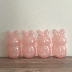NEW Pink Easter Bunny Plastic Storage Vessel Set of 4 Pink